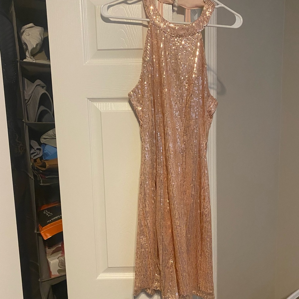 Sparkling Rose Gold/light pink Sequin Dress